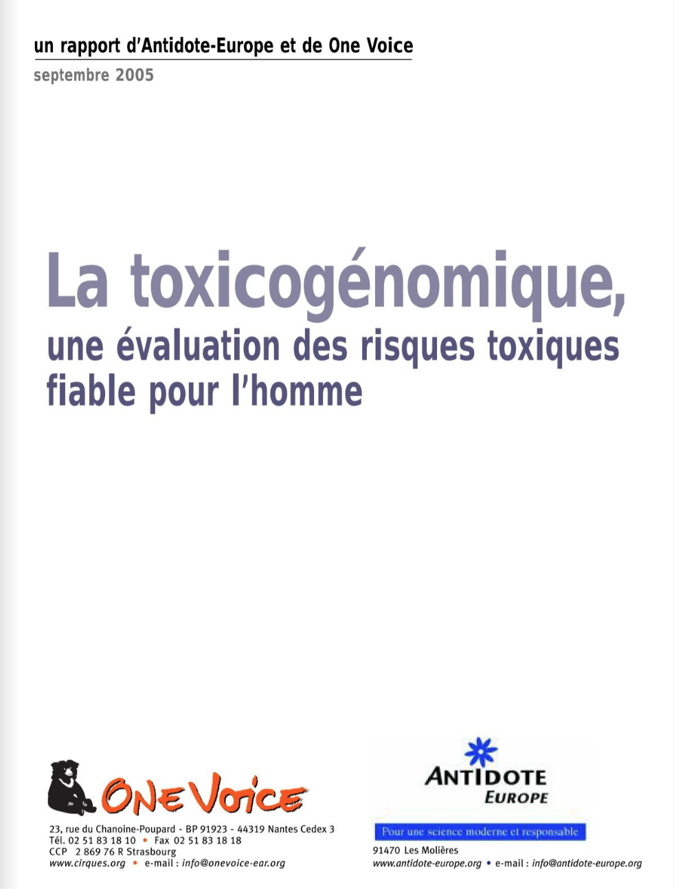 La toxicogénomique, une évaluation des risques toxiques fiable pour l'homme